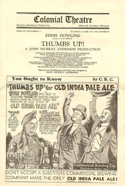 Thumbs Up! A program from a production by John Murray Anderson.