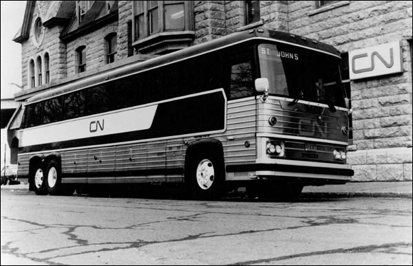 CN Bus at St. John's Station, 1970s CN Bus at St. John's Station, 1970s