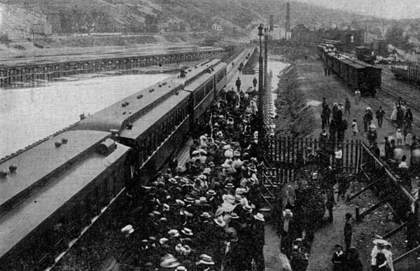 The First Train Carrying 'Old Home Week' Visitors, 1904 The First Train Carrying 'Old Home Week' Visitors, 1904