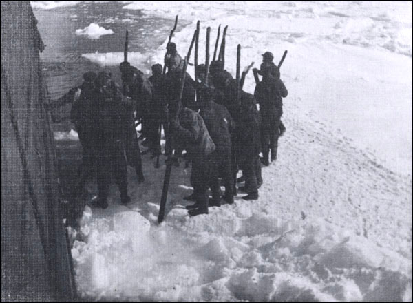 Sealers on the Ice by their Ship, n.d.