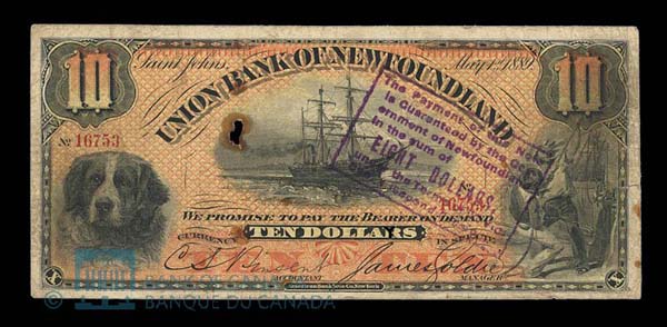 Union Bank of Newfoundland Note, post-1894 Union Bank of Newfoundland Note, post-1894