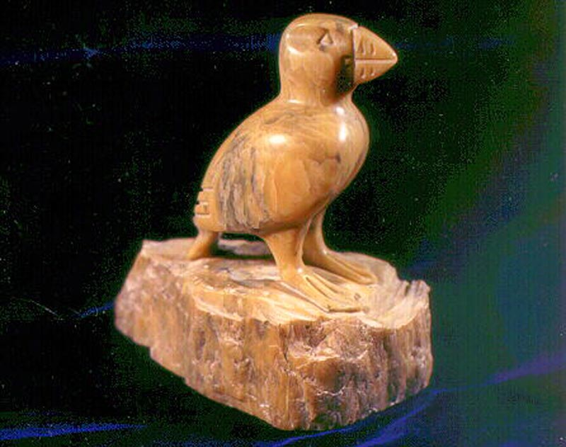 Pyrophyllite Puffin Sculpture