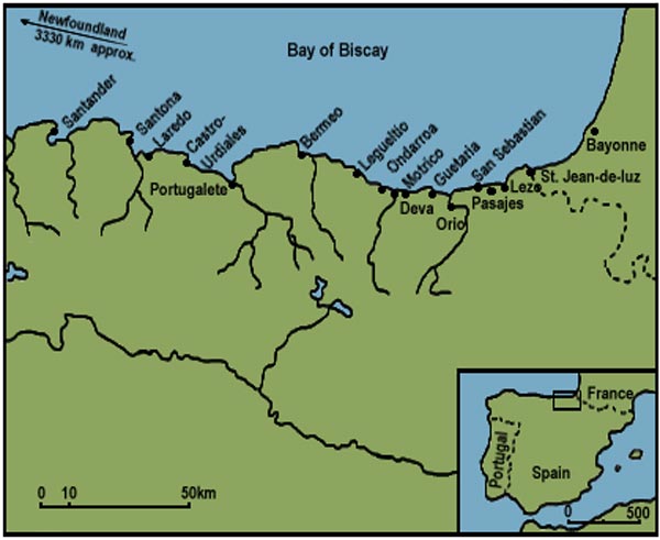 Ports de pêche basques engagés dans la pêche à Terre-Neuve