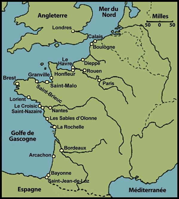 Les ports français d'où partent les pêcheurs saisonniers Les ports français d'où partent les pêcheurs saisonniers