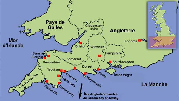 Le sud-ouest de l'Angleterre