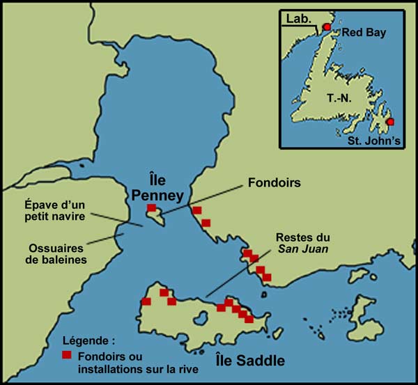 L'île Saddle et Red Bay au Labrador L'île Saddle et Red Bay au Labrador