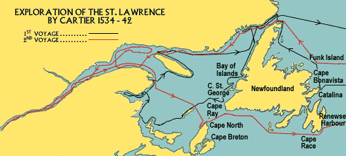 Exploration du Saint-Laurent par Cartier, 1534-1542 Exploration du Saint-Laurent par Cartier, 1534-1542