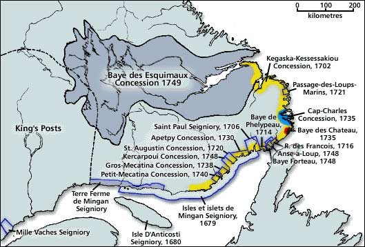 Concessions françaises sur la côte du Labrador, 1680-1763 Concessions françaises sur la côte du Labrador, 1680-1763