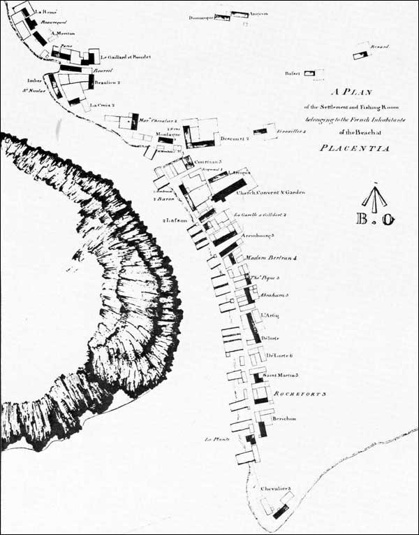 Plan de l'établissement français de Plaisance, 1713