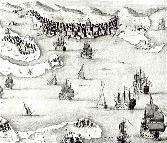 Le port de Portsmouth, vers 1700 Le port de Portsmouth, vers 1700