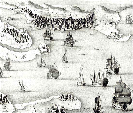 Le port de Portsmouth, vers 1700