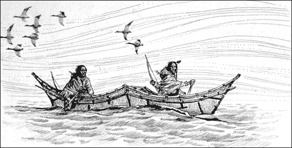 Un canot béothuk en écorce de bouleau Un canot béothuk en écorce de bouleau