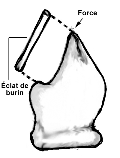 Schéma d'un burin