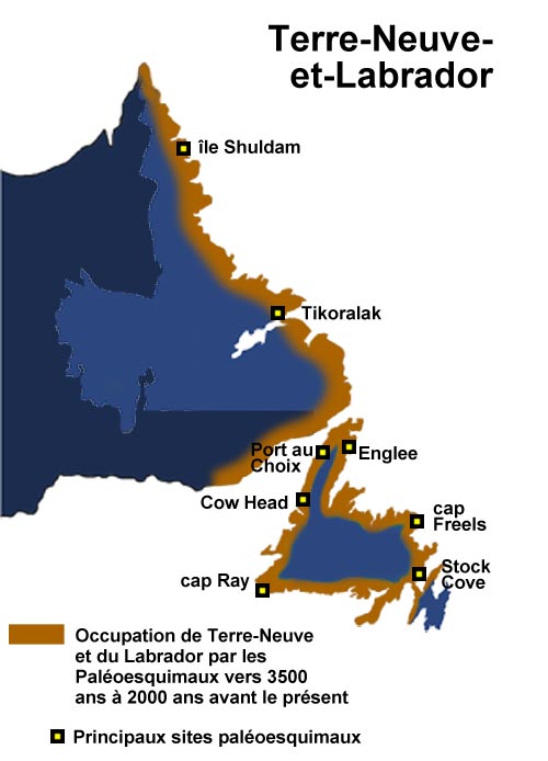 Occupation de Terre-Neuve-et-Labrador par les Paléoesquimaux vers 3500 ans à 2000 ans avant le présent. Occupation de Terre-Neuve-et-Labrador par les Paléoesquimaux vers 3500 ans à 2000 ans avant le présent.
