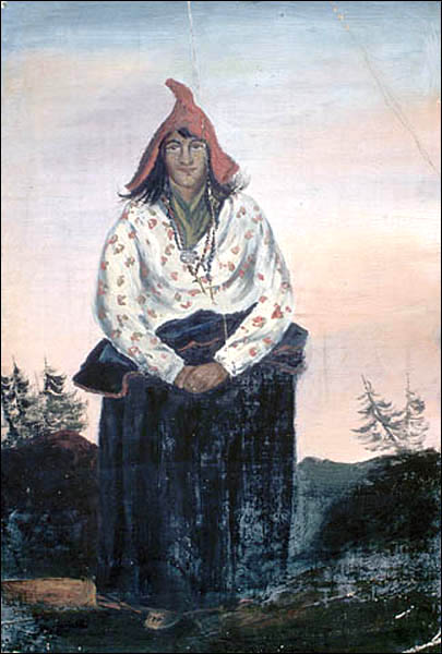 Portrait à l'huile d'une Mi'kmaq, vers 1840-1846 Portrait à l'huile d'une Mi'kmaq, vers 1840-1846