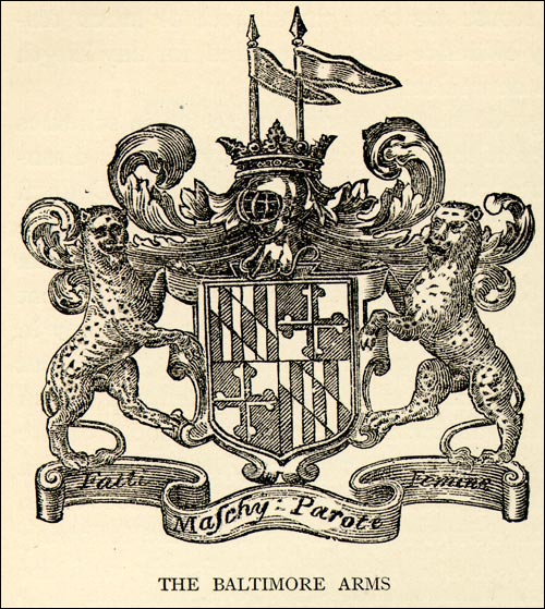 Les armoiries du baron Baltimore (lord Baltimore) Les armoiries du baron Baltimore (lord Baltimore)
