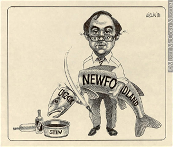 Caricature de Brian Peckford, premier ministre de Terre-Neuve-et-Labrador, 14 février 1981