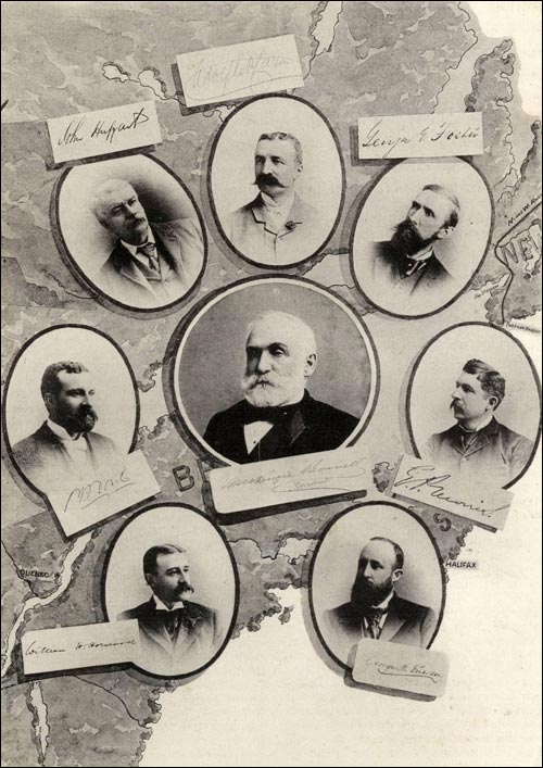 Les délégués du Canada et de Terre-Neuve présents lors des négociations de 1895 concernant la Confédération Les délégués du Canada et de Terre-Neuve présents lors des négociations de 1895 concernant la Confédération