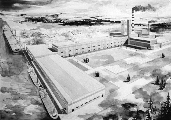 Dessin de la fabrique de carton doublure de Stephenville