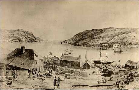 Vue de King's Beach, St. John's, vers 1770 Vue de King's Beach, St. John's, vers 1770