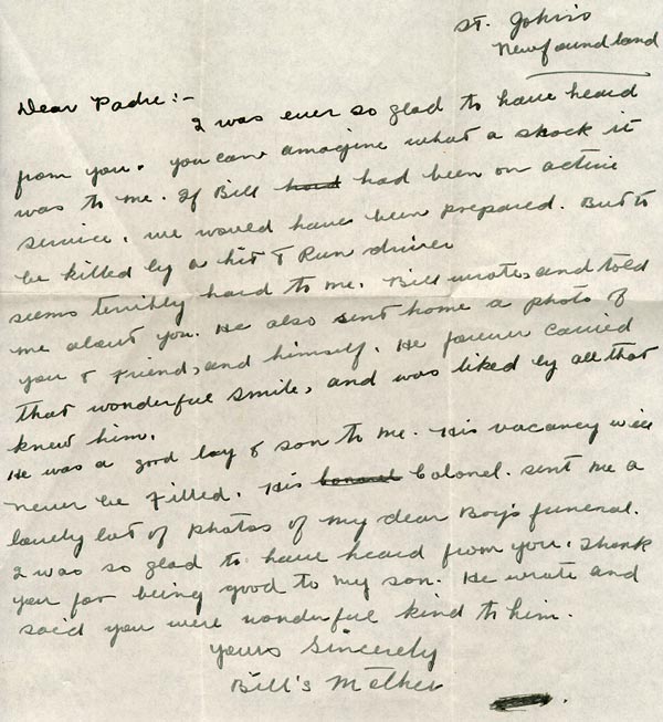 Une lettre de l'aumônier datée du 10 février 1941 Une lettre de l'aumônier datée du 10 février 1941