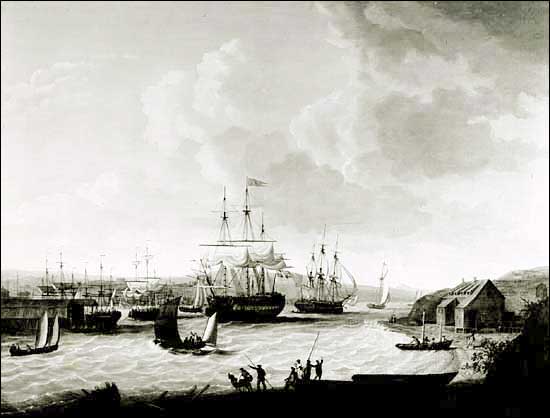 Le port de St. John's vers 1762 Le port de St. John's vers 1762