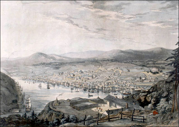 La ville et le port de St. John's, 1831 La ville et le port de St. John's, 1831