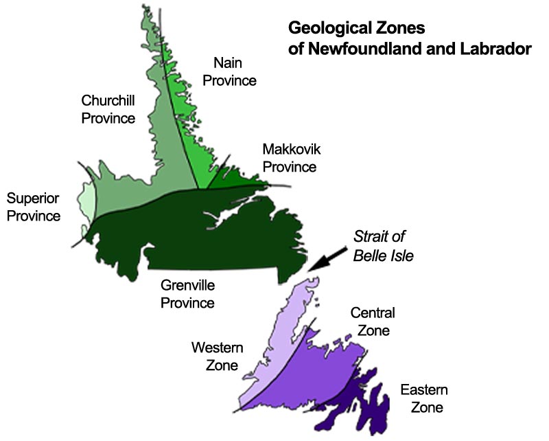 Geological Zones of Newfoundland and Labrador Geological Zones of Newfoundland and Labrador