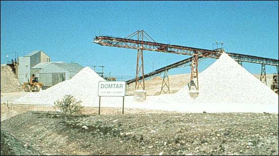 Gypsum processing near Flat Bay, western Newfoundland Gypsum processing near Flat Bay, western Newfoundland
