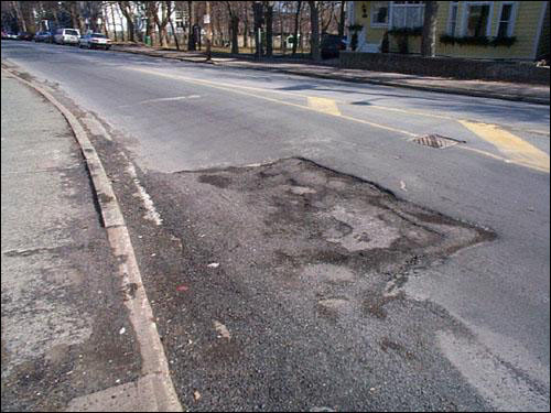Pothole on Rennies Mill Road, St. John's, NL Pothole on Rennies Mill Road, St. John's, NL