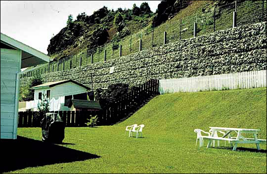 Retaining wall constructed in Taylor's sub-division, Springdale Retaining wall constructed in Taylor's sub-division, Springdale