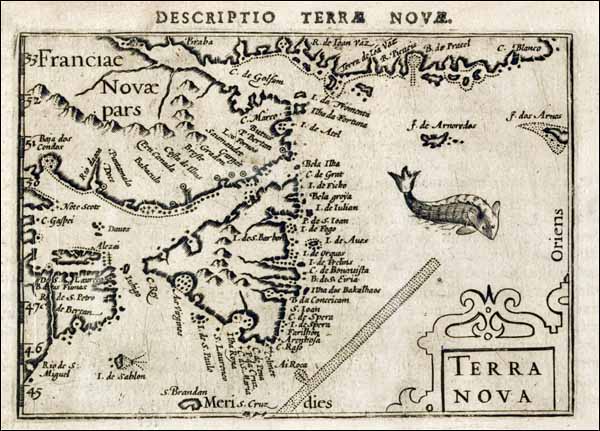 Barent Langenes map of Newfoundland, 1602-1606 Barent Langenes Map of Newfoundland, 1602-1606