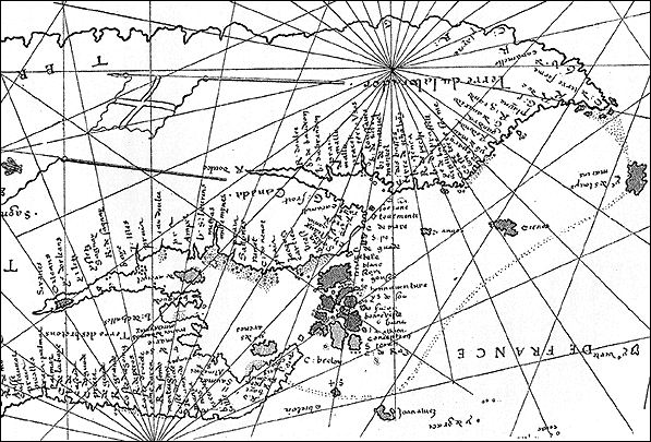 Desliens World Map, with North-up Orientation, Showing a Portion of North America, ca. 1541 Desliens World Map, with North-up Orientation, Showing a Portion of North America, ca. 1541