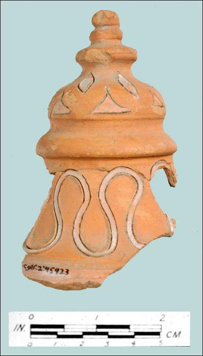 Decorated Finial from an Elaborate Terra Sigillata Vessel Decorated Finial from an Elaborate Terra Sigillata Vessel