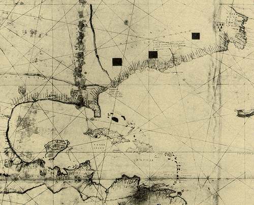 Section of Gerolamo da Verrazzano's Map of the World, 1529 Section of Gerolamo da Verrazzano's map of the world, 1529
