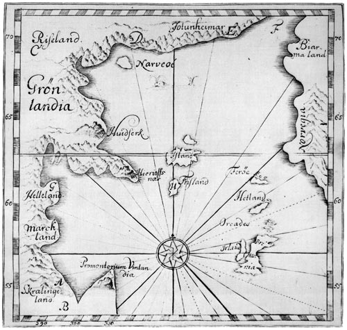 Late 16th Century World Map Based on Icelandic Writings Late 16th Century World Map Based on Icelandic Writings