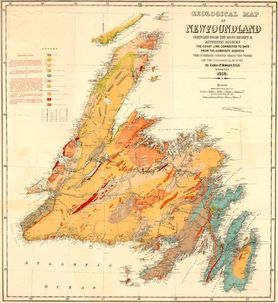 Geological Map of Newfoundland, 1919 Geological Map of Newfoundland, 1919