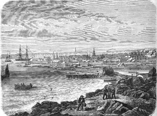 A view of the town of Saint-Pierre, n.d. A view of the town of Saint-Pierre, n.d.