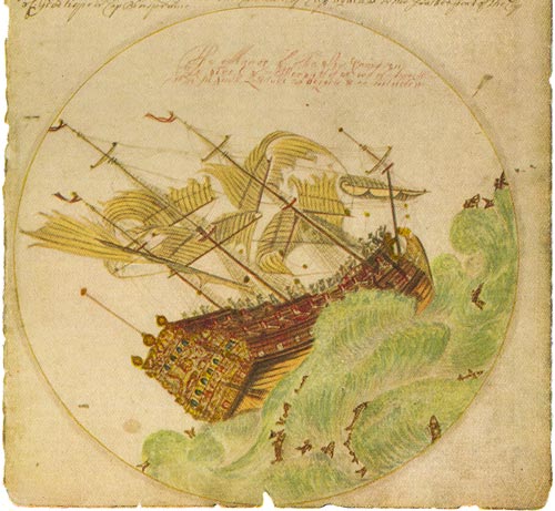 Sketch of the Ship 'Sampson' by Edward Barlow Sketch of the Ship 'Sampson' by Edward Barlow