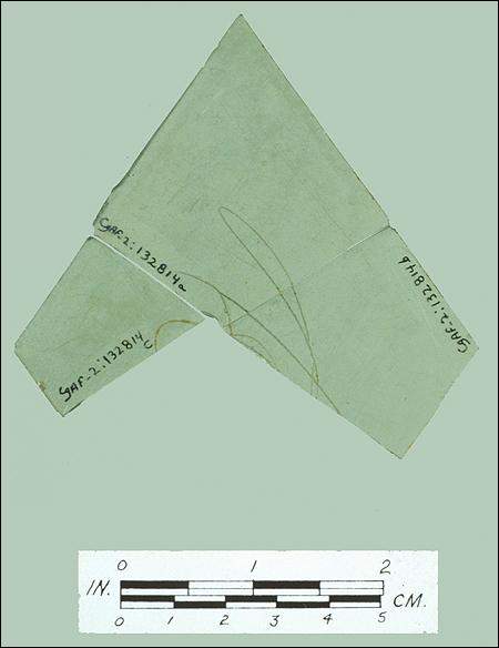 A Broken Windowpane Found in the Mansion House Midden A Broken Windowpane Found in the Mansion House Midden