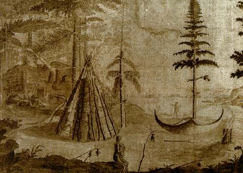 Beothuk Camp with Canoe Beothuk Camp with Canoe