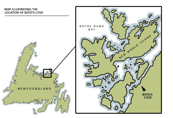 Location of Boyd's Cove, NL Location of Boyd's Cove, NL