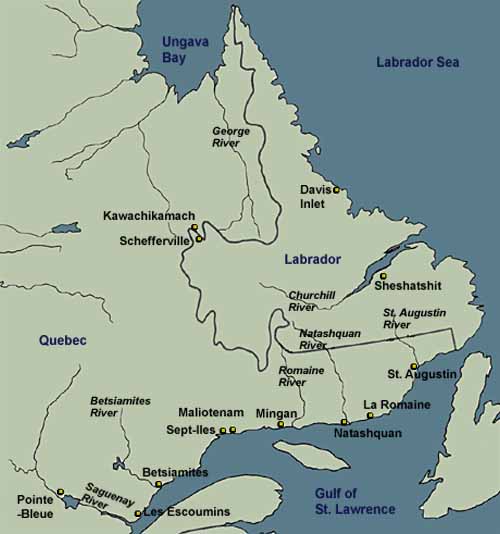 Innu Settlements Today, ca. 1990s Innu Settlements Today, ca. 1990s