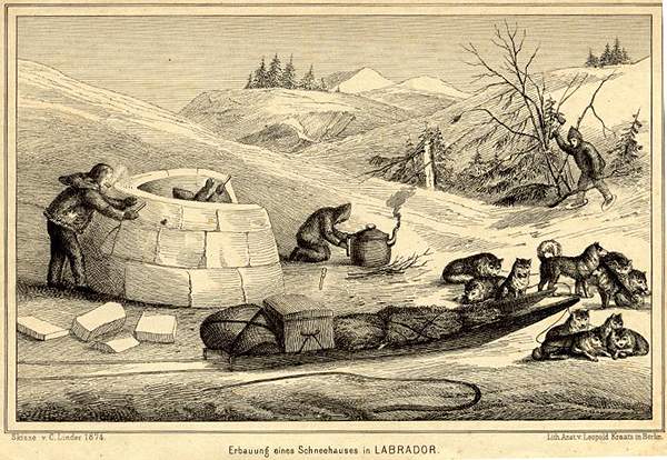 Construction of a Snowhouse (Illuvigaq) in Labrador, 1874 Construction of a Snowhouse (Illuvigaq) in Labrador, 1874