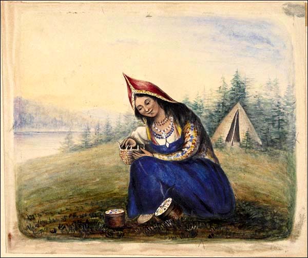 Mi'kmaq Woman Weaving Baskets, ca. 1845 Mi'kmaq Woman Weaving Baskets, ca. 1845