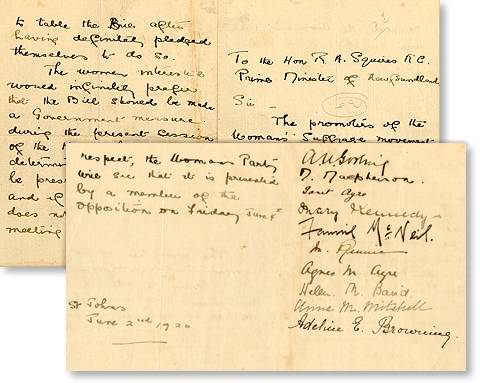 Letter to Prime Minister Richard Squires, 1920 Letter to Prime Minister Richard Squires, 1920
