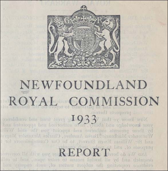 Report of the Royal Commission, 1933 Report of the Royal Commission, 1933