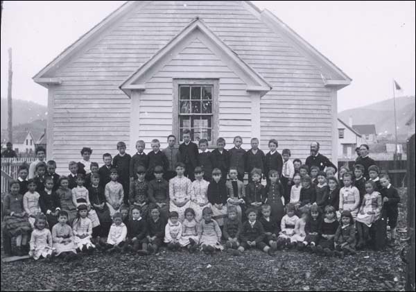 Students in front of a School, n.d. Students in front of a School, n.d.