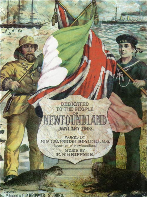 Sheet Music Cover of Ode to Newfoundland, 1902 Sheet Music Cover of Ode to Newfoundland, 1902