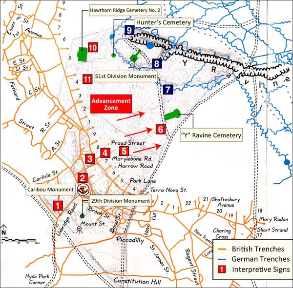 Beaumont Hamel Guide Map